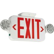 Hubbell Lighting Hubbell LED Combo Exit/Emergency Unit w/ Remote Capacity, Red Letters, White, Ni-Cad Battery CCRRC
